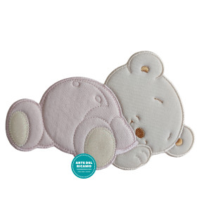 Iron-on Patch - Dreaming Teddy Bear  -  Pink